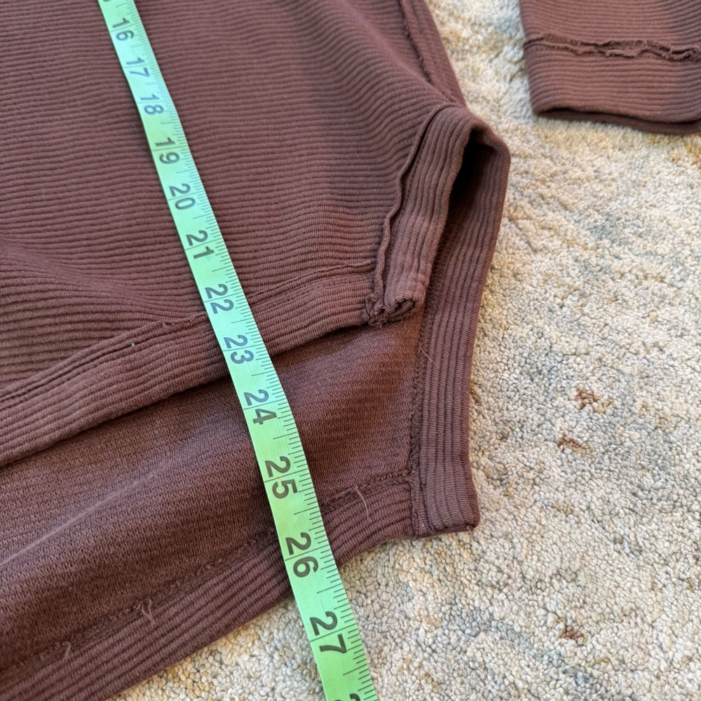 Free People We The Free Total Eclipse Long Sleeve Oversized Pullover Tee Brown - Picture 10 of 11